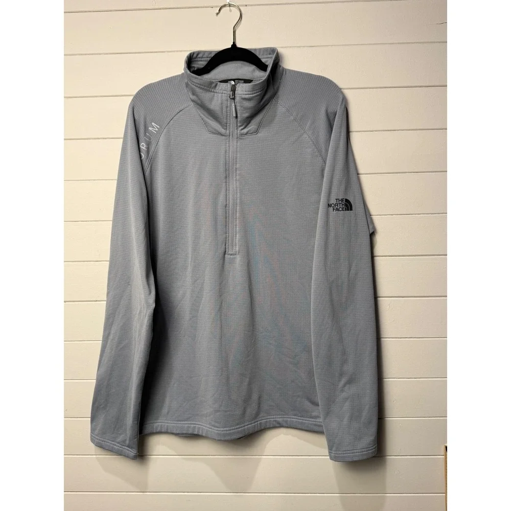 The North Face Mens Gray 1/4 Zip Long Sleeve‎ Pullover XL